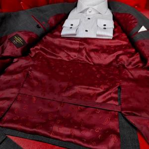 <span class=keywords><strong>Traje</strong></span> Italiano VBC Super 110s de Lana Transpirable de 3 Piezas, Gris Oscuro, Diseño Prince of Wales, Corte Entallado, para Negocios, Bodas y Eventos Formales - Product Image 4