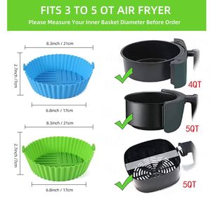 Silicone <b>Round</b> Non-Stick Reusable Oven <b>Baking</b> <b>Tray</b> for Air Fryer Home Use Pizza <b>Baking</b> Molds - Product Image 3