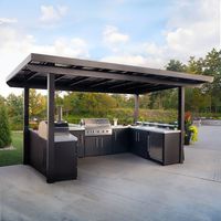 VERMONHOUZZ Ensemble de cuisine extérieure entièrement étanche en gros, structure à assemblage rapide, style luxe léger