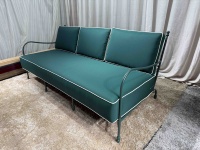 Canapé de jardin extérieur de luxe en acier inoxydable au design moderne pour villas et patios – Canapés de jardin en acier inoxydable pour le loisir