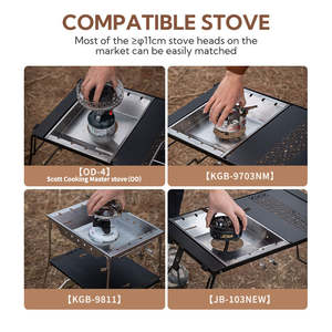 Soporte Plegable <span class=keywords><strong>para</strong></span> Estufa de Campingmoon, de Acero Inoxidable Plateado, <span class=keywords><strong>para</strong></span> Hornear al Aire Libre, Parrilla <span class=keywords><strong>para</strong></span> Estufa de <span class=keywords><strong>Gas</strong></span> - Product Image 4