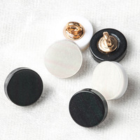 Boutons décoratifs ronds imitation coquille, boutons en résine et métal pour pull, chemise, costume