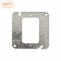 Anneau de fixation carré pré-galvanisé en acier de 4 pouces, 1 emplacement, 52C0, cache-dispositif plat pour boîte de jonction électrique carrée standard de 4 pouces