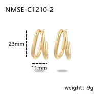 Anting Grosir Yiwu Nimai, Baja Titanium Lapis Emas PVD, Anting Hoop Baja Anti Karat, Tahan Air