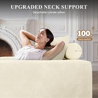 Canapé modulaire en PU sans structure en forme de L, ensemble de 104 pouces avec chaise longue incurvée et assise profonde, pour salon moderne, aucun assemblage requis