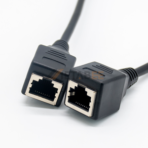 Câble d'extension Ethernet blindé Cat5e <span class=keywords><strong>RJ45</strong></span> Femelle-Femelle à montage sur panneau, coupleur de prise réseau 8P8C avec décharge de tension, noir - Product Image 2