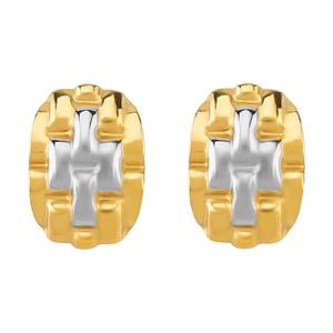 Nuovo Design alla moda oro placcato in argento placcato doppio colore <span class=keywords><strong>rettangolari</strong></span> <span class=keywords><strong>orecchini</strong></span> a bottone Punk dichiarazione gioielli da donna - Product Image 3