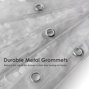 Rideau <span class=keywords><strong>de</strong></span> douche transparent classique en EVA écologique, motif galets, 72x72 pouces, imperméable, résistant à la moisissure, avec 12 crochets pour salle <span class=keywords><strong>de</strong></span> bain - Product Image 6