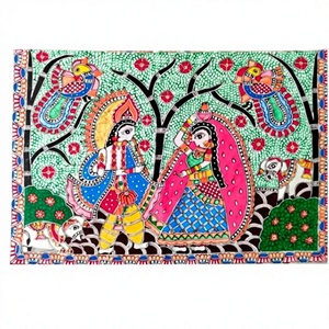 Arte Popular Tradicional Madhubani, Arte Mural Metálico Hecho a Mano en 3D, Decoración para el Hogar de Jharkand - Product Image 1