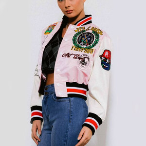 Veste universitaire pour femme à manches longues, imprimée, en toile respirante, séchage rapide, pour l'hiver, avec col montant et logo personnalisable sur le devant - Product Image 5