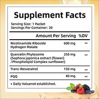 Échantillon Gratuit Nad+ 1000mg Nicotinamide Riboside PQQ Liquide Compléments Alimentaires à Base de Plantes Énergie Antioxydant pour Adultes