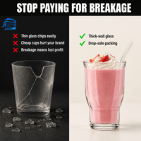 Mug à café en verre à double paroi à large ouverture - Sans BPA, réutilisable, compatible lave-vaisselle, design moderne pour les fêtes