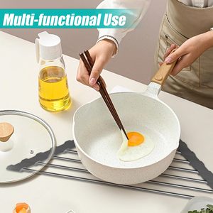 Gran oferta, estante de secado de platos <span class=keywords><strong>enrollable</strong></span> triangular para esquina de fregadero, estante de secado de platos de acero inoxidable plegable pequeño - Product Image 2