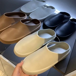 Zuecos EVA Unisex de Color Sólido, Punta Abierta, Suela Suave Antideslizante, Pantuflas Casuales para Todas las Temporadas, Beige, Marrón, Negro, Gris - Product Image 1