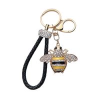 Porte-clés créatif de luxe, nouveauté, mignon en forme d'abeille, en métal avec strass, porte-clés élégant en forme de petite abeille, accessoires de décoration suspendus