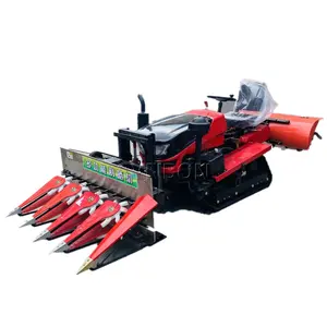 SYNBON-Tractor de granja con pistas de goma 35hp, Mini cultivador rotativo de orugas, cosechadora de arroz pequeña, cosechadora de agricultura
