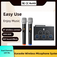 Système de karaoké professionnel sans fil UHF 16 canaux avec mixeur, amplificateur de puissance et récepteur pour home cinéma, Smart TV et PC