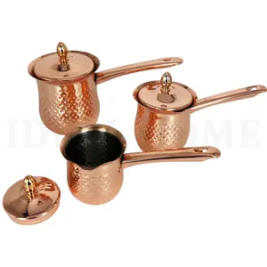 New Design Hammered Turkish Copper Coffee Greek Arabia Coffee Maker Milk Coffee Warmer Pot for Stovetop