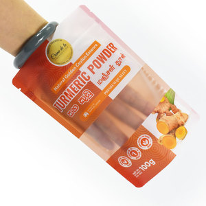 Bolsa de pie resellable impresa personalizada gomitas en polvo embalaje zip Lock bolsas de mylar reciclables con ventana transparente - Product Image 5