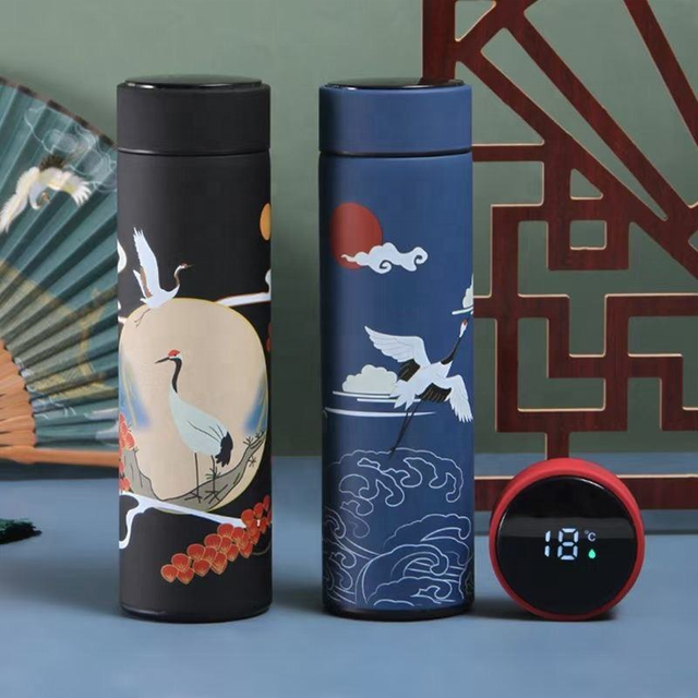 17oz 500ml Smart Insulation Personalized Smart Termos Water Bottle With Led Display Touch Screen Digital Temperature
