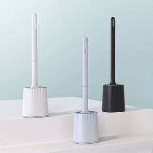 Brosse de toilette détachable double face avec base, fixation murale sans perçage, brosse de nettoyage de toilettes à long manche - Product Image 4