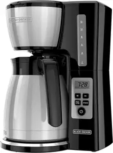 12 Tassen programmierbare Thermokaffeemaschine mit Braufestigkeit und VORTEX-Technologie, schwarz/Stahl, CM2046S