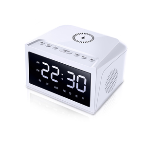 3in1 AUX TF Card FM <strong>Radio</strong> BT <strong>Speaker</strong> with Digital Alarm <strong>Clock</strong> 15 Wireless Charger HiFi Sound Audio Smart <strong>Speaker</strong> - Product Image 4