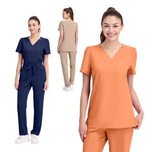 OEM set da <span class=keywords><strong>infermiera</strong></span> ospedaliera scrub in Spandex in poliestere leggero e resistente alla moda con stampa personalizzata - Product Image 6