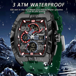Reloj Digital SANDA 5110 con Forma de Barril, Resistente al Agua, Multifuncional, Deportivo, Casual, para Hombre, con Doble Pantalla, Luminoso y con Alarma - Product Image 5