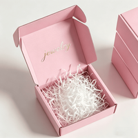 Boîtes en carton ondulé personnalisées avec logo imprimé en feuille d'aluminium et papier déchiqueté pour les marques de bijoux, emballage de produits haut de gamme pour le commerce électronique