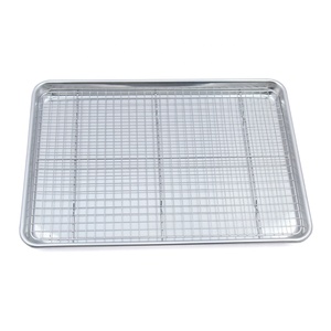 Bandeja para hornear de media hoja de aluminio ecológica con estante de cocina, plato multifuncional para hornear pasteles, logotipo personalizado - Product Image 1