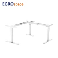EGROspace Table de bureau moderne électrique sur pied réglable en hauteur avec double moteur ergonomique pour meuble de bureau