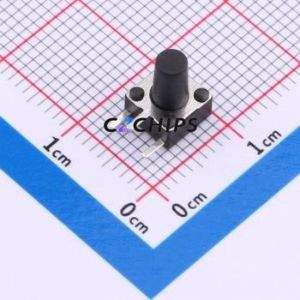 TS-1095C-A11B3-D2 Tactile Switch Bent Lead Through Hole-3P,6x6mm Single Pole Single Throw Round Button 2.5N Right Angle Insert - Product Image 1