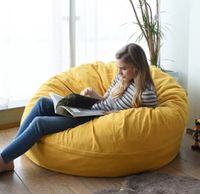 Fauteuil lounge extra-large, pouf de luxe en mousse déchiquetée, salon et balcon, relaxation, créatif, style scandinave