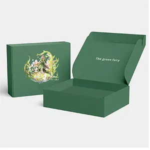 공급 업체 합리적인 좋은 가격 도매 사용자 정의 판지 인쇄 로고 녹색 크리스마스 종이 쿠키 케이크 상자