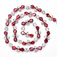 Mode verre croix strass chaîne larme cristal diamant garniture Applique coudre sur robe ceinture collier bricolage vêtements accessoires