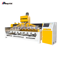 Machines de spéléologie granit marbre routeur CNC huit têtes cylindre machine de gravure sur pierre