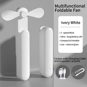 Mini ventilateur pliable portable multifonctionnel avec batterie de secours, petit ventilateur électrique, cadeau, Type-C, 3 vitesses, extérieur, 2000 mAh - Product Image 2
