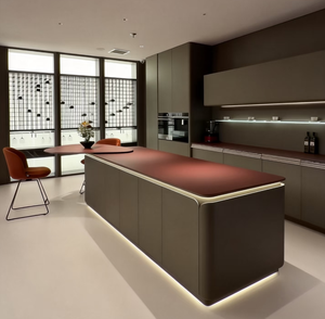 Îlot de cuisine moderne minimaliste de style pétale rouge, écologique et résistant à <span class=keywords><strong>l</strong></span>'eau, pour les rénovations de villas - Product Image 2