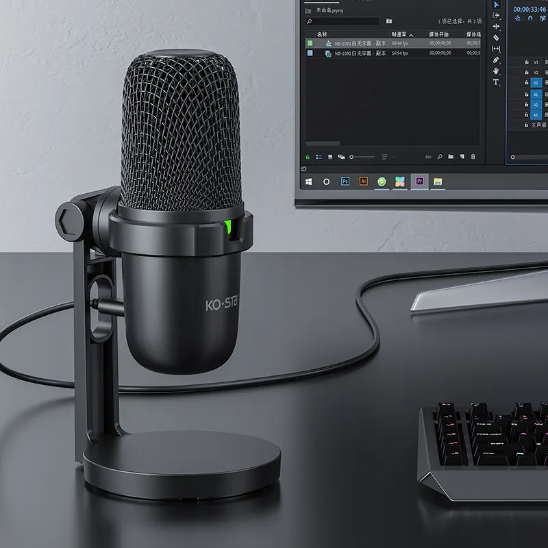 Конденсаторный Студийный микрофон для записи профессиональный мини-студийный игровой беспроводной микрофон
