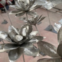 Sculpture de papillon, fleur de lotus, sculpture en acier inoxydable, ange, art de jardin extérieur, décoration personnalisable