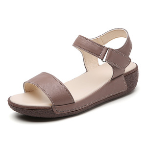 Sandales plates décontractées pour femmes grandes tailles, avec sangle réglable à boucle, sandales à bout ouvert pour femmes, pour la marche quotidienne estivale, ODM/OEM - Product Image 2