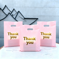 Sacs shopping en plastique personnalisés avec logo découpé, impression sur mesure pour vêtements, sacs en plastique avec poignée