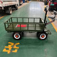 Chariot électrique à plateforme à quatre roues certifié CE, zéro émission, pour la manutention de marchandises en entrepôt (OEM)