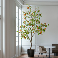 Grand arbre artificiel moderne tropical Livistona Chinensis en PVC, fausse plante bonsaï en pot plastique pour décoration intérieure et extérieure, idéal pour anniversaire