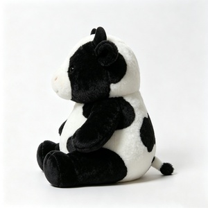 Custom Cow Plush <b>Backpack</b> <b>Black</b> and White Spotted Design PP Cotton Filled Unisex - Product Image 3