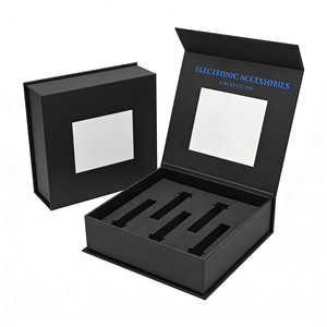 กล่องแข็งพับได้แบบกำหนดเองได้ ราคาโรงงาน เคลือบเงา พิมพ์สปอตยูวี สำหรับอุปกรณ์อิเล็กทรอนิกส์ ที่ชาร์จโทรศัพท์ และอุปกรณ์จ่ายไฟ - Product Image 3