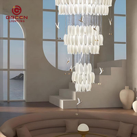 Lustre italien en céramique pour escaliers et bar à hauts plafonds-Plafonnier de taille moyenne Pendentif élégant pour foyer et escalier
