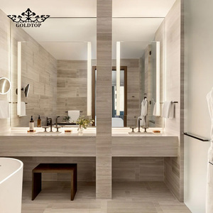 Carreaux de marbre blanc Goldtop en pierre naturelle, polis, étanches, pour sols intérieurs de luxe, hôtels, villas, salles de bain, design graphique - Product Image 6