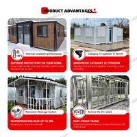 Maison préfabriquée de luxe pliable facilement en panneaux sandwich de 40 pieds sur 20 pieds, extensible, avec 2 ou 3 chambres, type conteneur